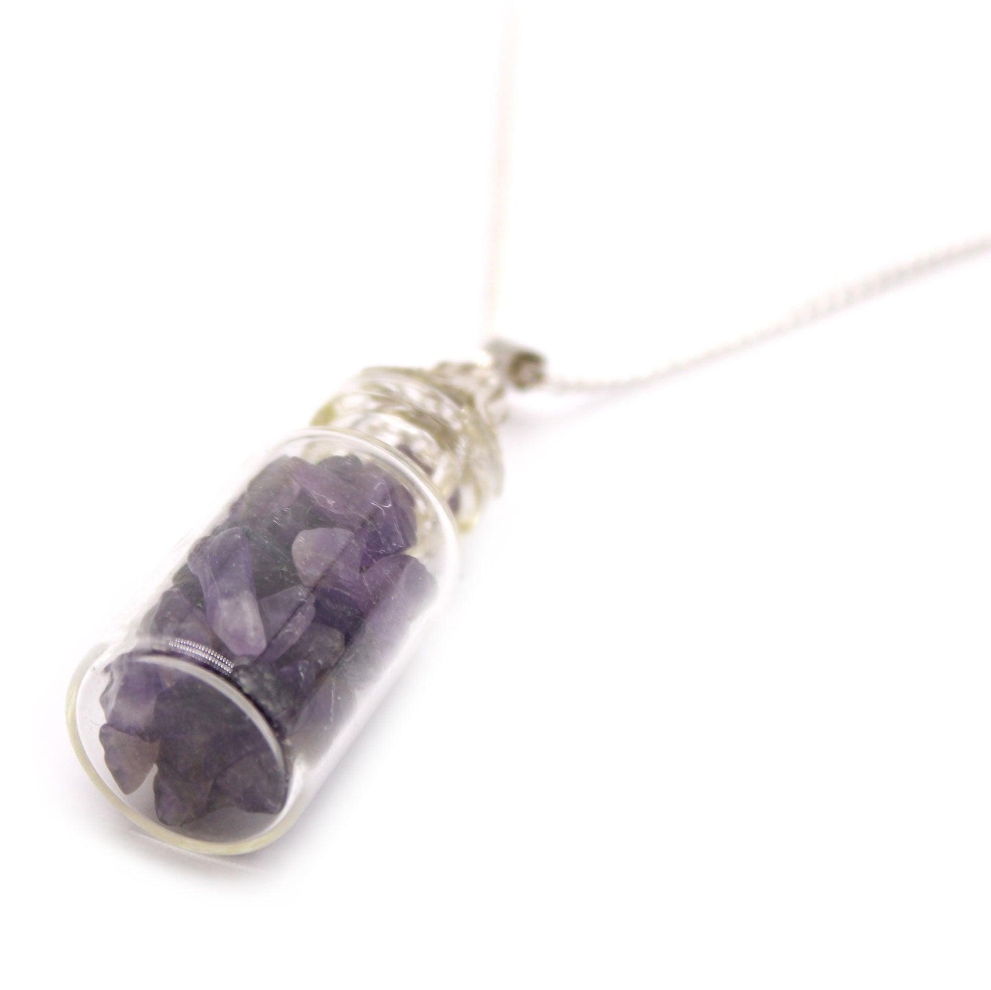 Bottled Gemstones Necklace - Amethyst - DuvetDay.co.uk