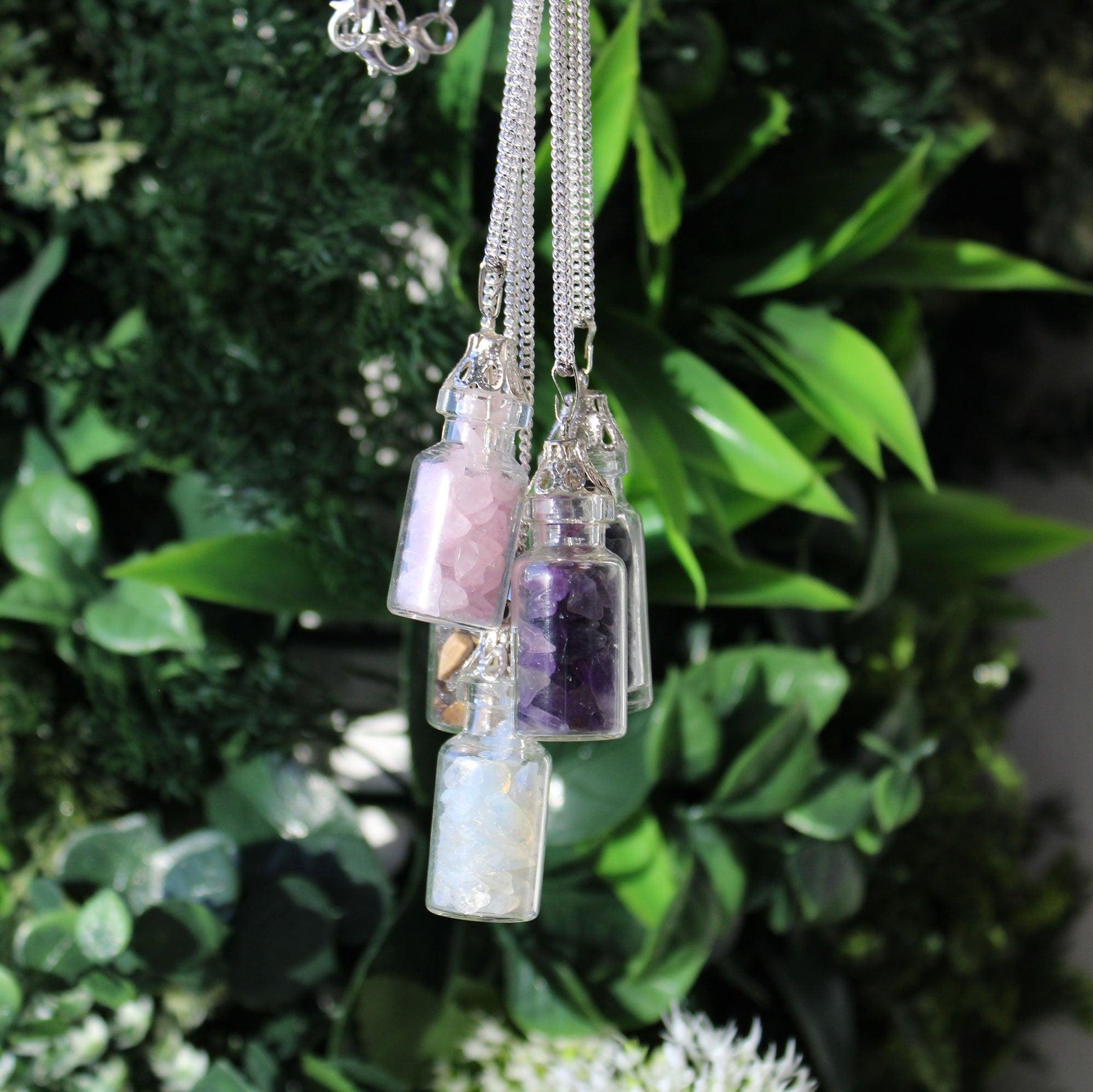 Bottled Gemstones Necklace - Amethyst - DuvetDay.co.uk