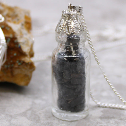 Bottled Gemstones Necklace - Black Onyx - DuvetDay.co.uk