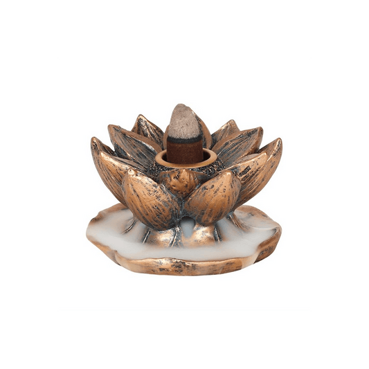 Bronze Lotus Backflow Incense Burner - DuvetDay.co.uk