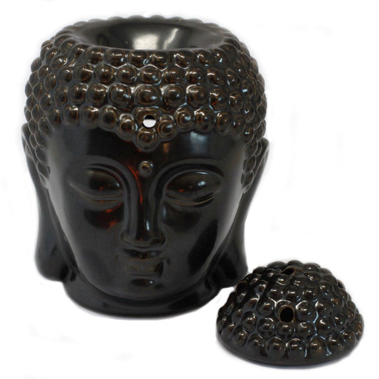 Buddah Head Oil Burner - Dark Brown - DuvetDay.co.uk