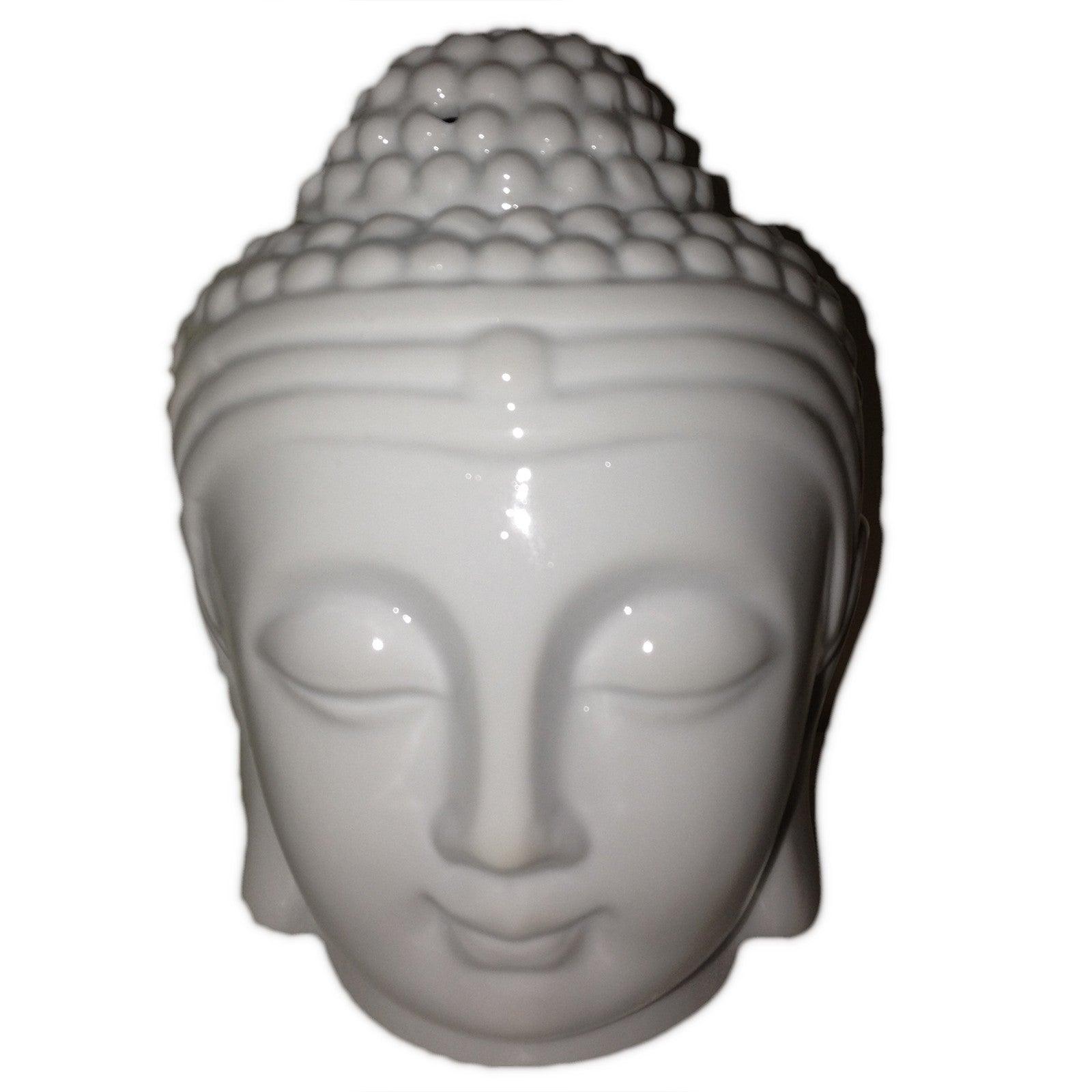 Buddah Head Oil Burner - White - DuvetDay.co.uk