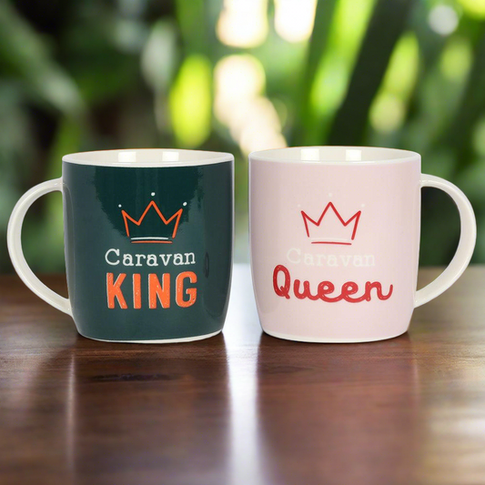 Caravan King and Queen Mug Set