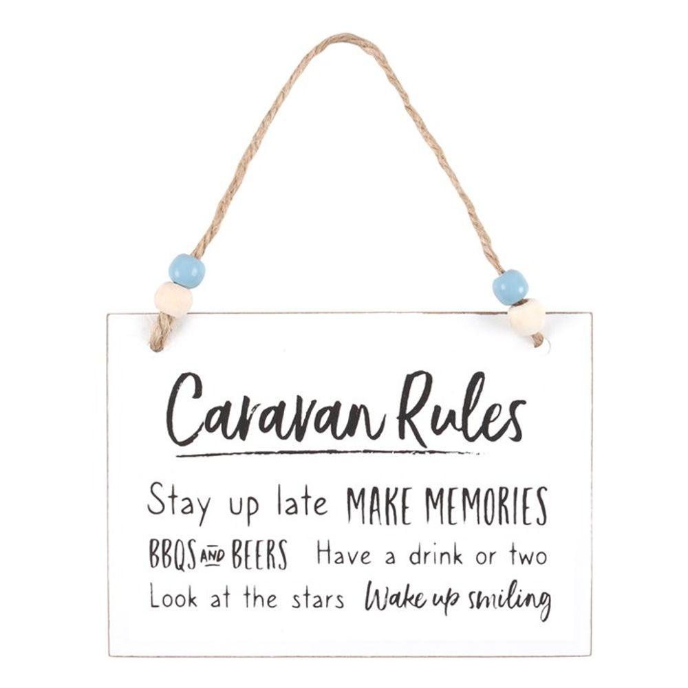 Caravan Rules Hanging Sign - DuvetDay.co.uk