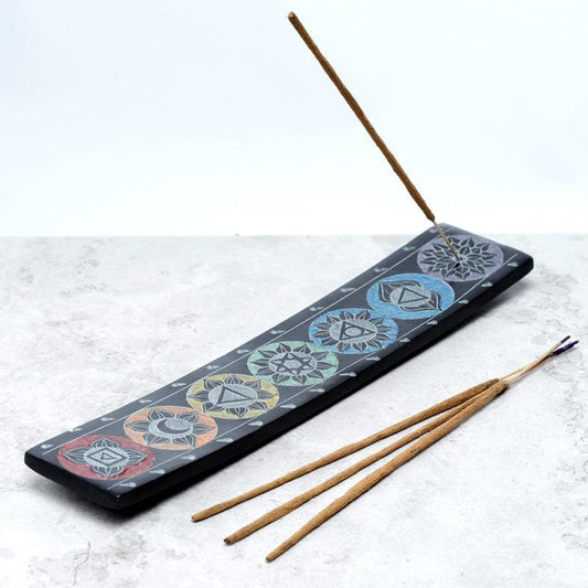 Carved Soapstone Chakra Ash Catcher Incense Burner - DuvetDay.co.uk