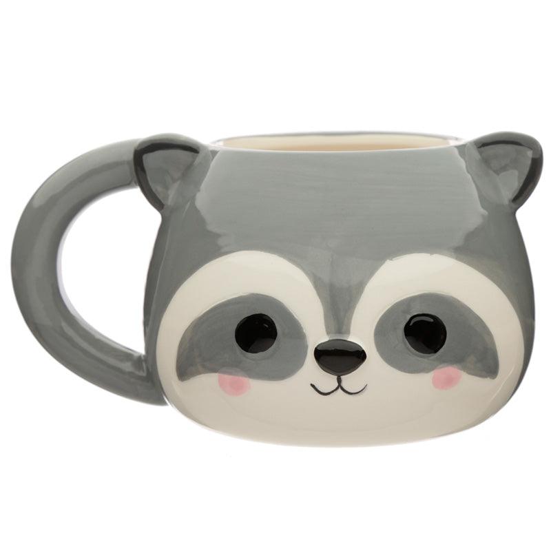 Ceramic Shaped Head Mug - Adoramals Raccoon - DuvetDay.co.uk