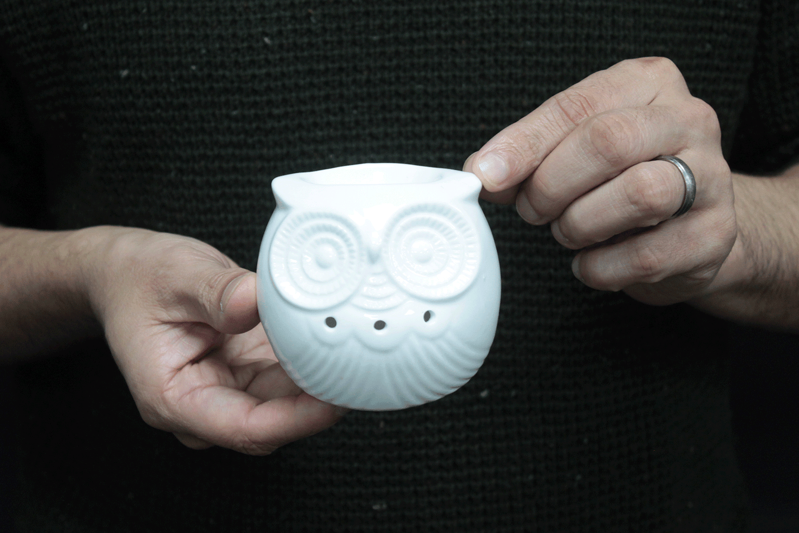 Classic White Oil Burner - Short Owl - DuvetDay.co.uk