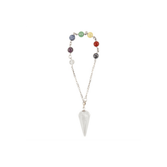 Clear Quartz Chakra Pendulum Bracelet - DuvetDay.co.uk