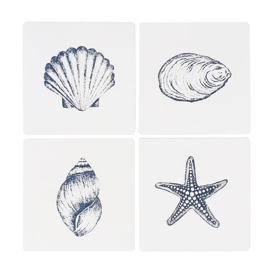 Coastal Charm Seashell Coaster Set - DuvetDay.co.uk