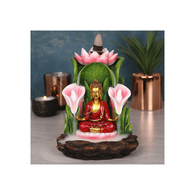 Colourful Buddha Backflow Incense Burner - DuvetDay.co.uk