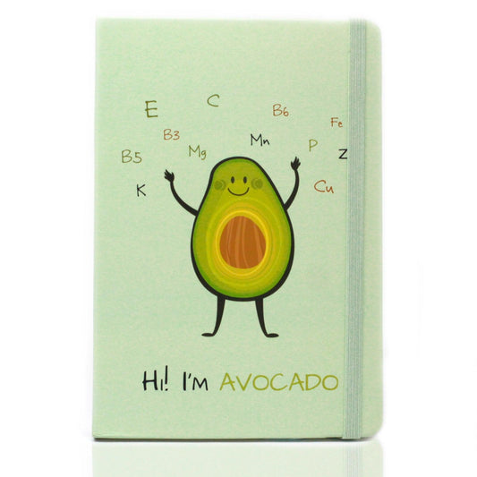 Cool A5 Notebook - Assorted Designs - Crazy Avocado - DuvetDay.co.uk