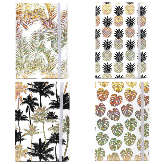 Cool A5 Notebook - Assorted Designs - Golden Tropical - DuvetDay.co.uk