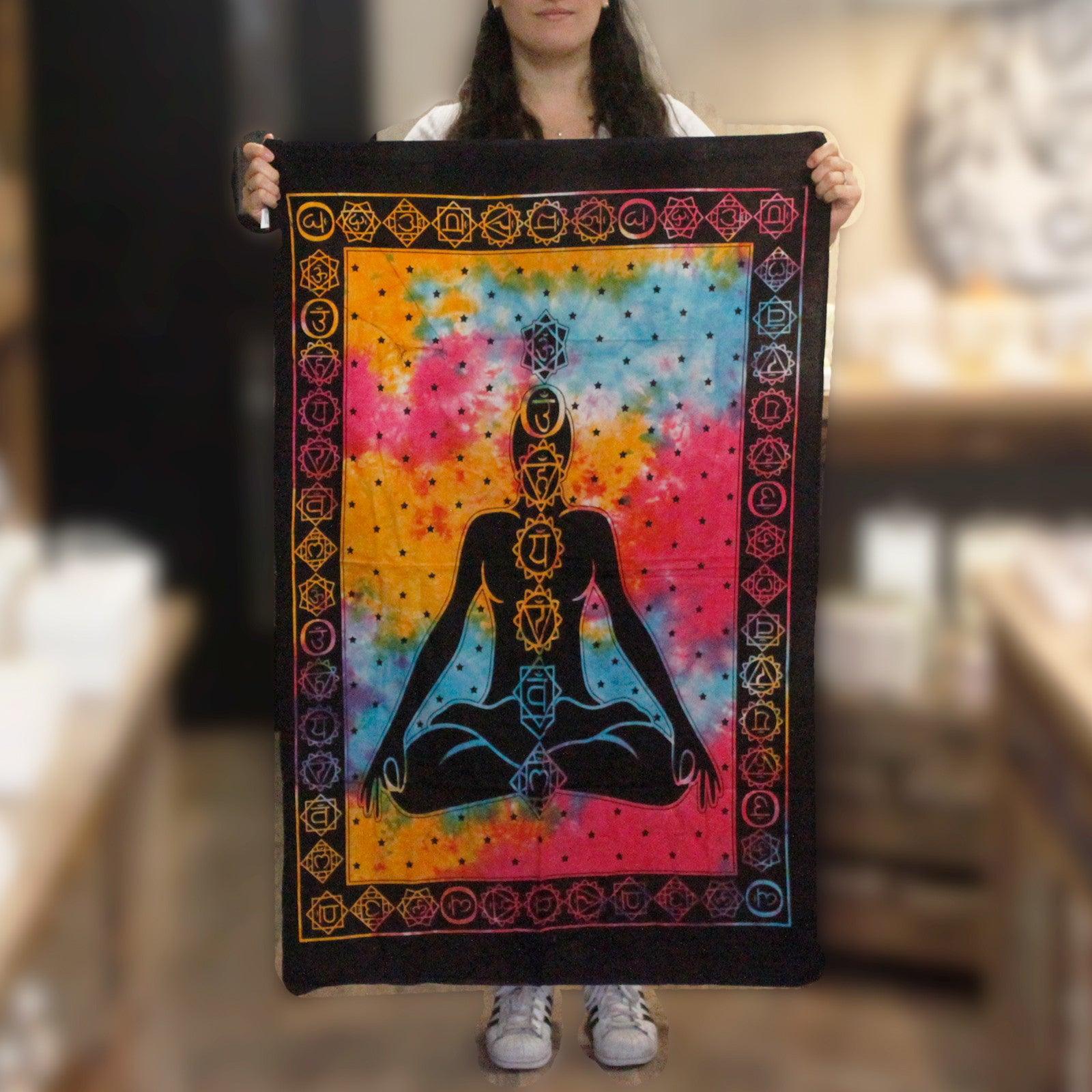 Cotton Wall Art - Chakra Buddha - DuvetDay.co.uk