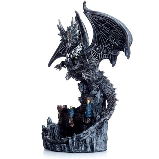 Dark Legends Wings of Magic Silver Castle Guardian Dragon - DuvetDay.co.uk