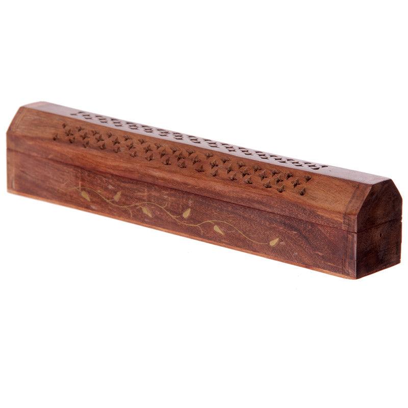 Decorative Sheesham Wood Box with Vine Design - DuvetDay.co.uk