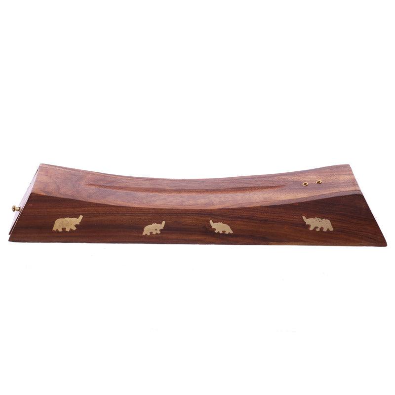 Decorative Sheesham Wood Incense Stick Elephant Box - DuvetDay.co.uk