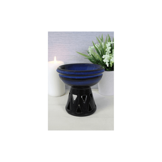 Deep Bowl Blue Oil Burner - DuvetDay.co.uk