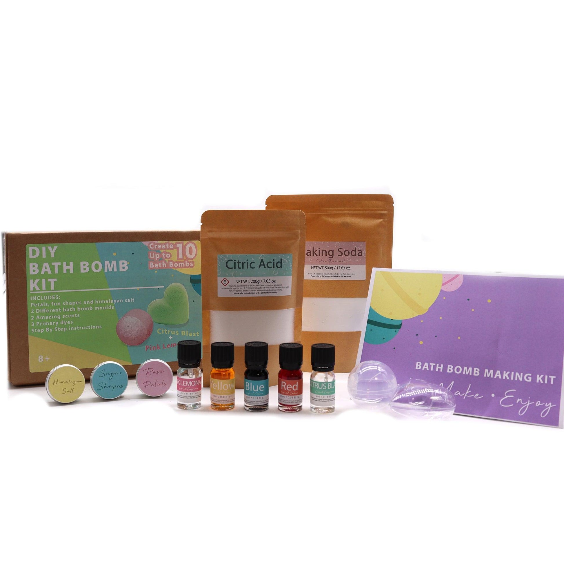 DIY Bath Bomb Kit - Pink Lemonade & Citrus Blast - DuvetDay.co.uk