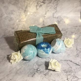 Donut Shaped Bath Bombs Mixed Gift Pack - Blue Set - DuvetDay.co.uk