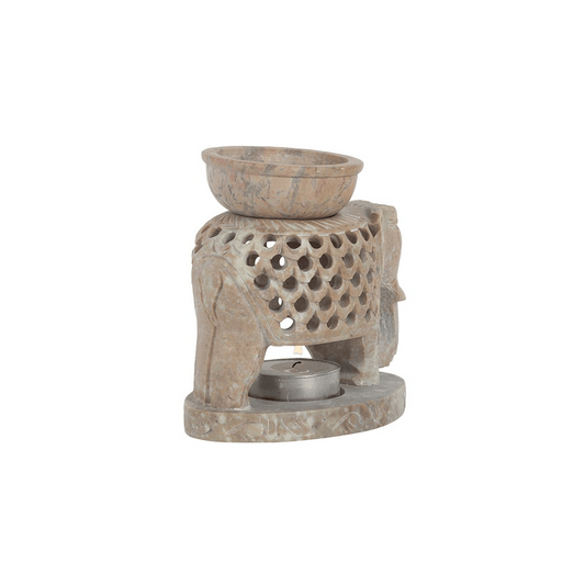 Downward Elephant Soapstone Oil Burner - DuvetDay.co.uk