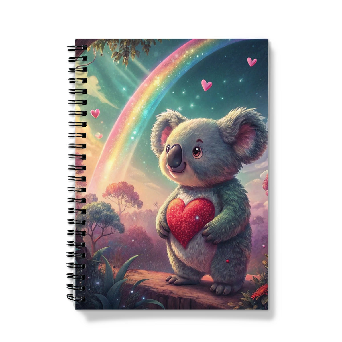 Koala Cute Love Heart Rainbow Notebook