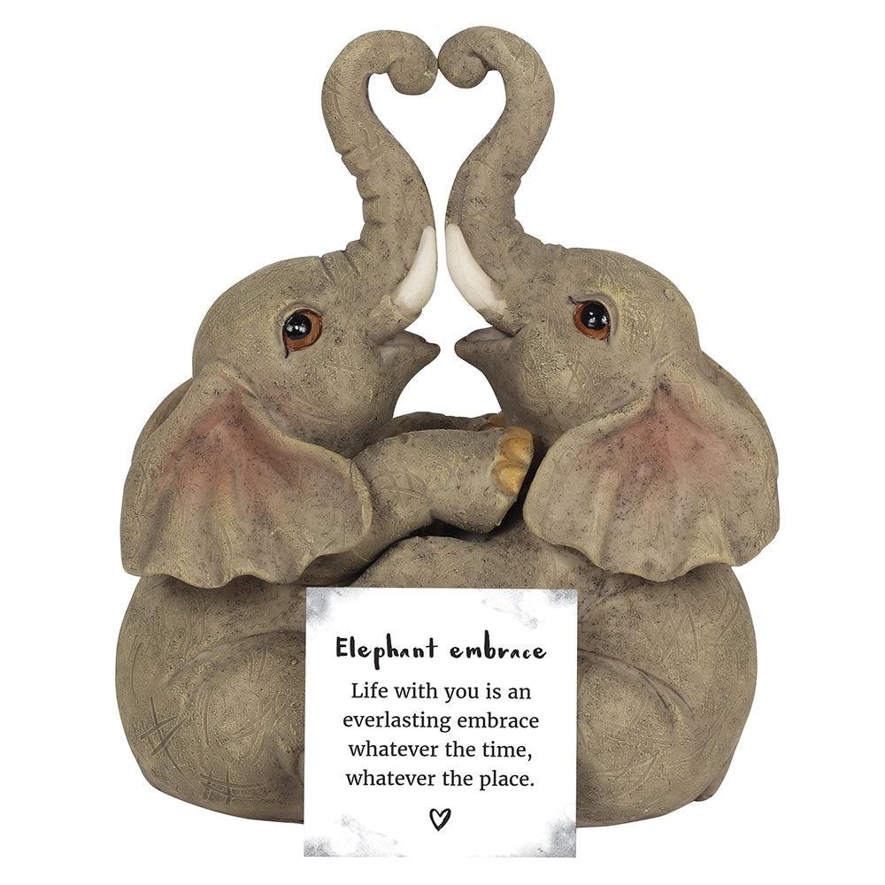 Elephant Embrace Elephant Couple Ornament - DuvetDay.co.uk