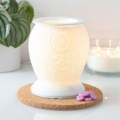 Elephant White Ceramic Electric Oil Burner - DuvetDay.co.uk