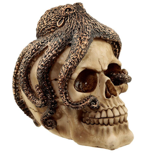 Fantasy Bronze Octopus Skull Ornament - DuvetDay.co.uk