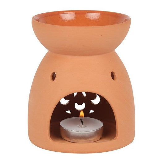 Floral Cutout Terracotta Effect Oil Burner - DuvetDay.co.uk