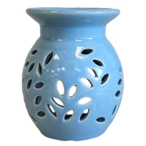 Floral Oil Burner - Blue - DuvetDay.co.uk