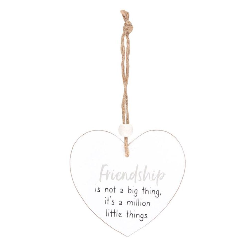 Friendship Is... Hanging Heart Sentiment Sign - DuvetDay.co.uk