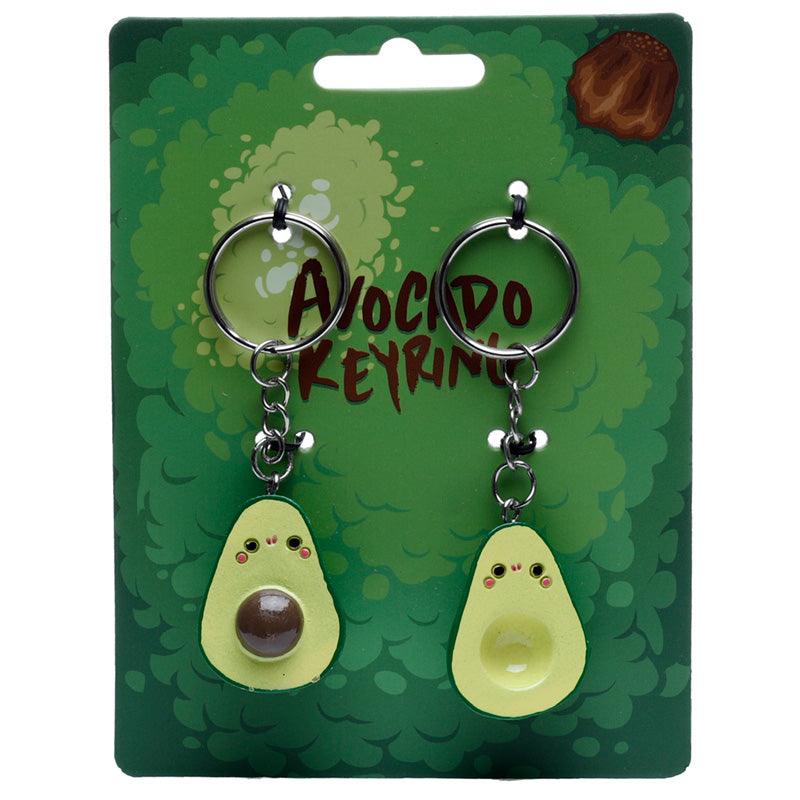 Fun Collectable Set of 2 Avocado Keyrings - DuvetDay.co.uk