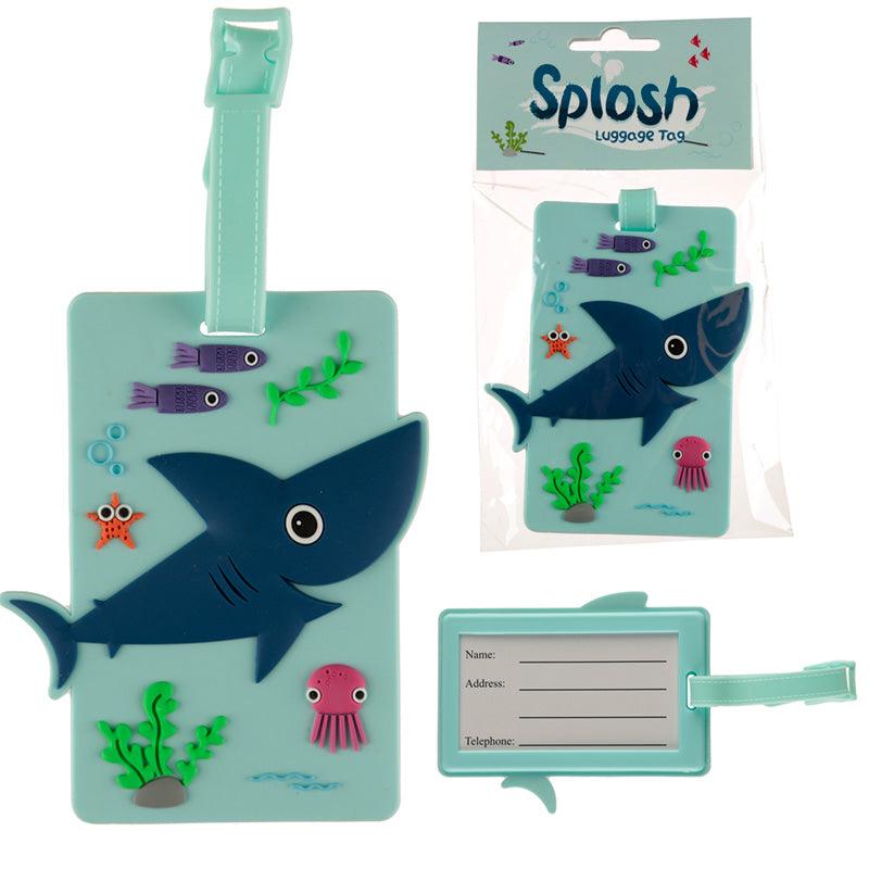 Fun PVC Luggage Tag - Shark Design - DuvetDay.co.uk