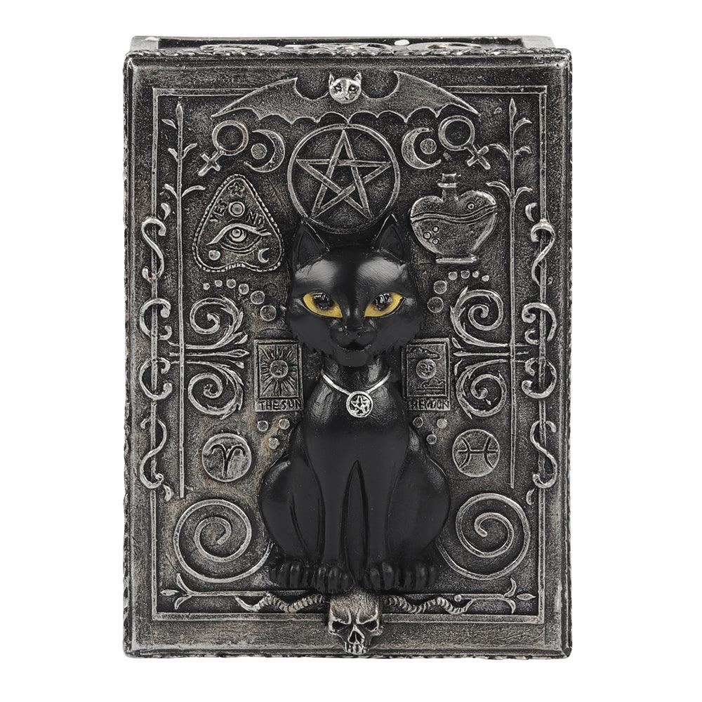 Gothic Black Cat Resin Storage Box - DuvetDay.co.uk