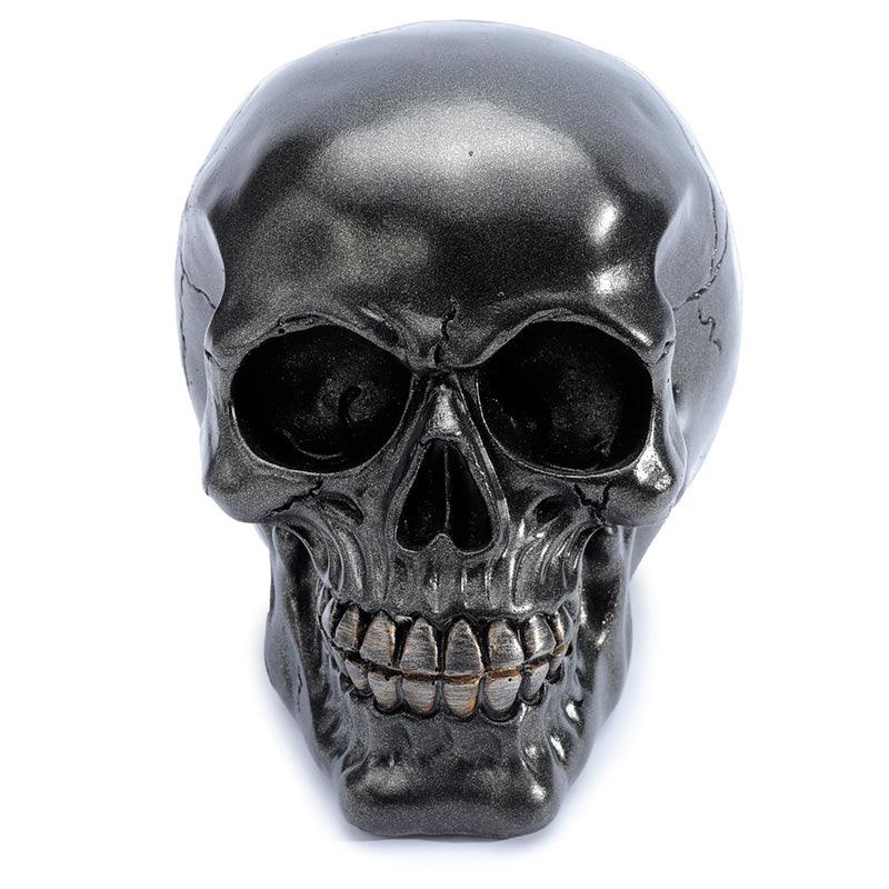 Gothic Metallic Black Skull Ornament - DuvetDay.co.uk