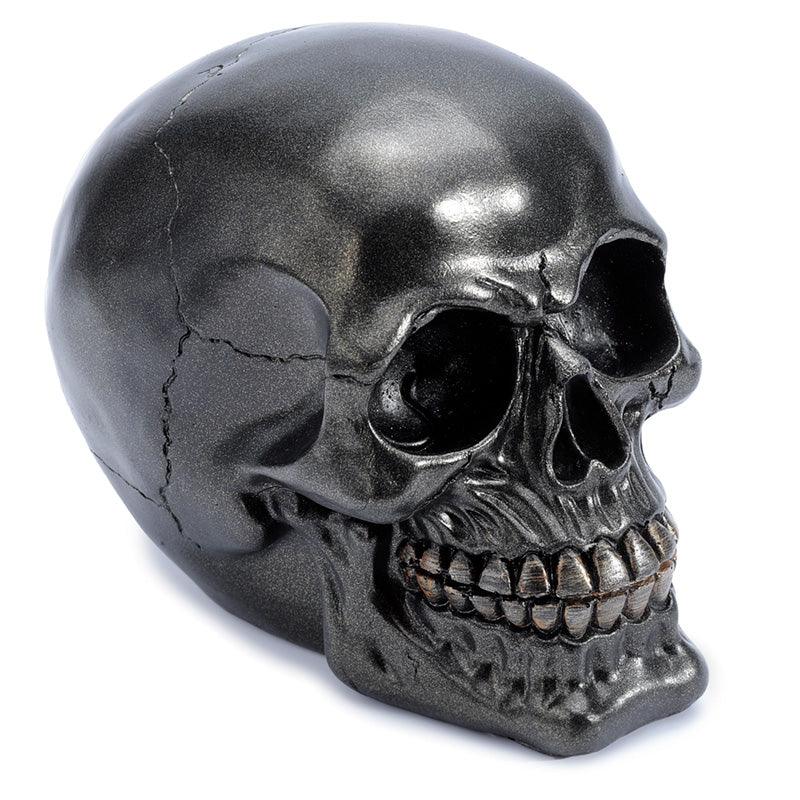 Gothic Metallic Black Skull Ornament - DuvetDay.co.uk