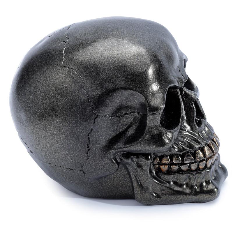 Gothic Metallic Black Skull Ornament - DuvetDay.co.uk