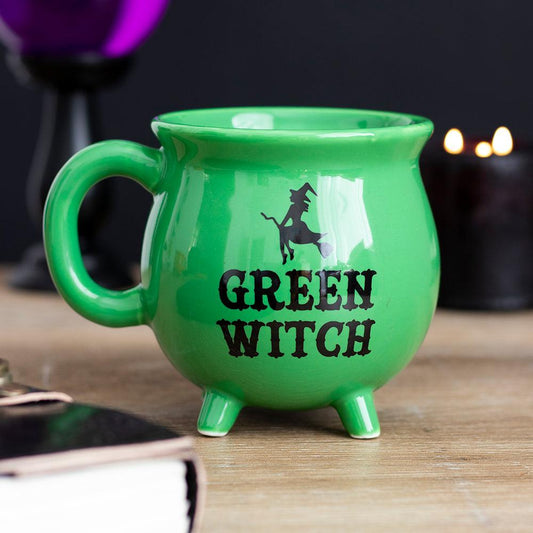 Green Witch Cauldron Mug - DuvetDay.co.uk