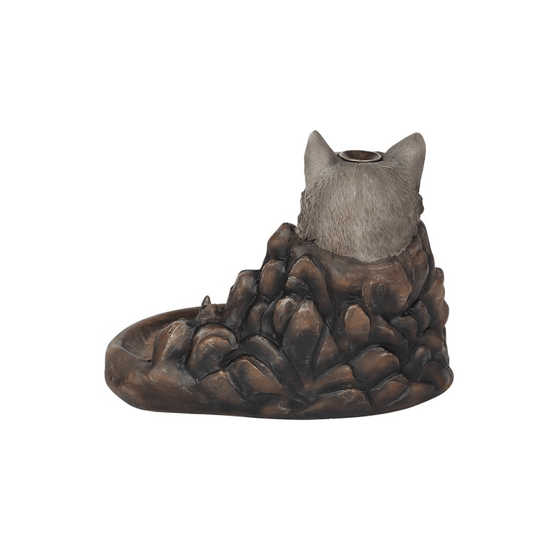 Grey Wolf Cliff Backflow Incense Burner - DuvetDay.co.uk