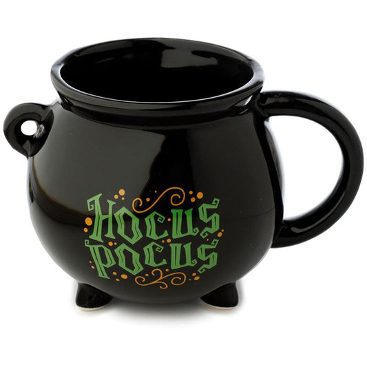 Hocus Pocus Black Cauldron Ceramic Shaped Mug - DuvetDay.co.uk