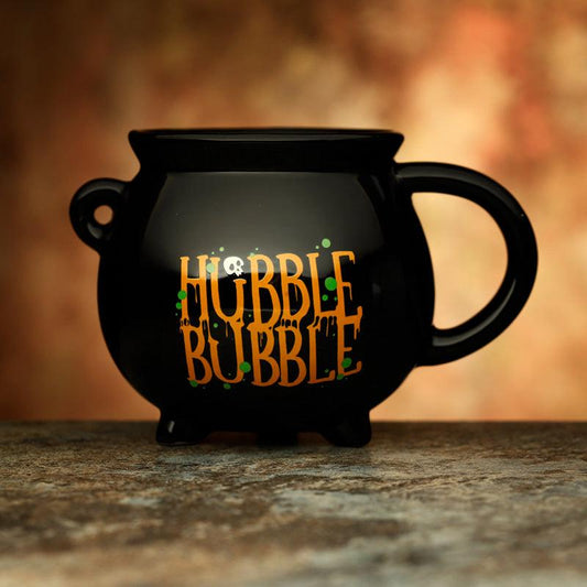 Hubble Bubble Black Cauldron Ceramic Shaped Mug - DuvetDay.co.uk