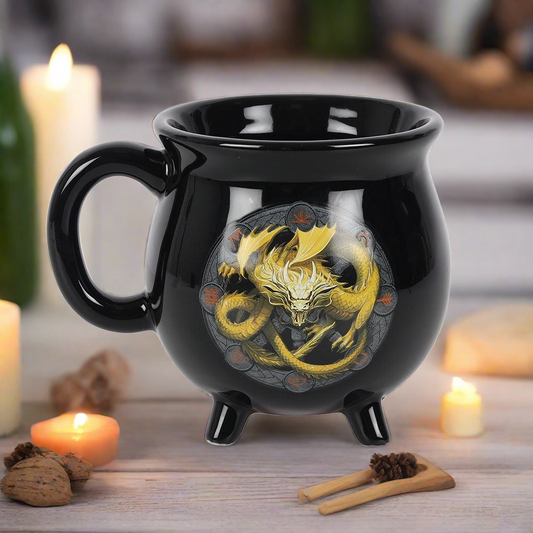 Imbolc Colour Changing Cauldron Mug by Anne Stokes