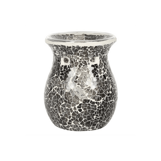 Large Gunmetal Grey Crackle Oil Burner - DuvetDay.co.uk