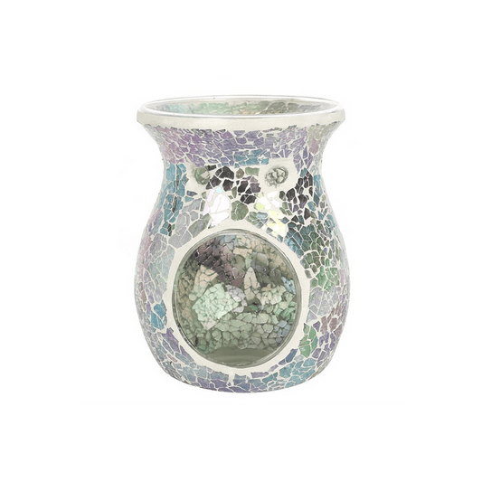 Large Light Blue Iridescent Crackle Oil Burner - DuvetDay.co.uk