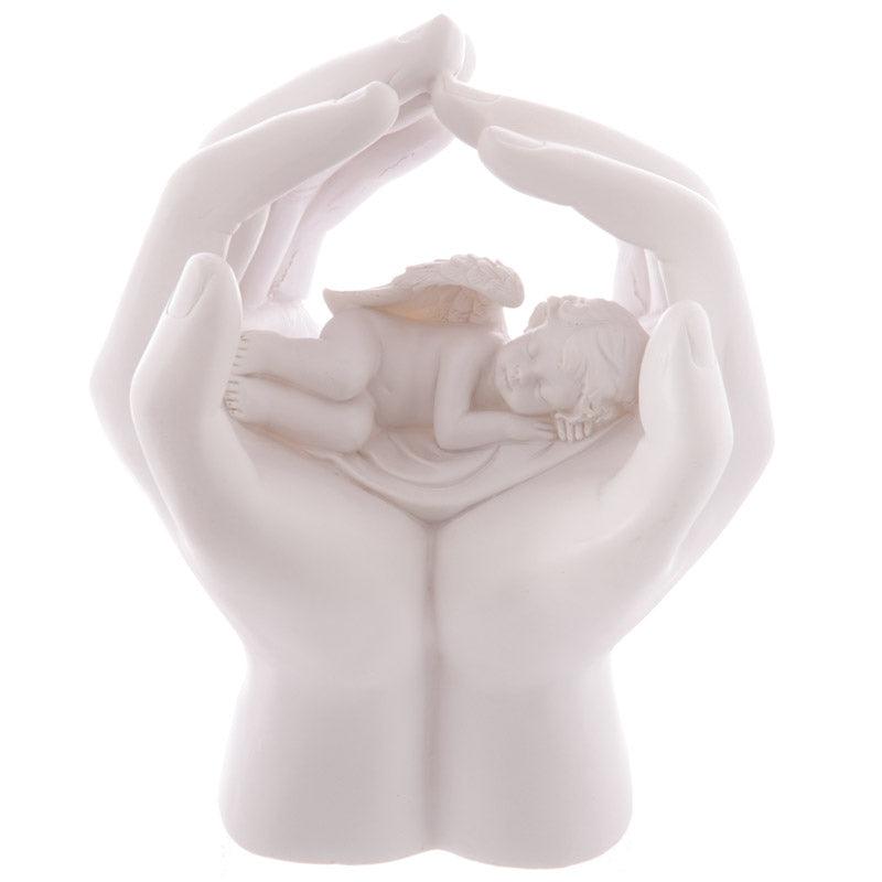 LED Cute Hands and Sleeping Cherub Ornament - DuvetDay.co.uk