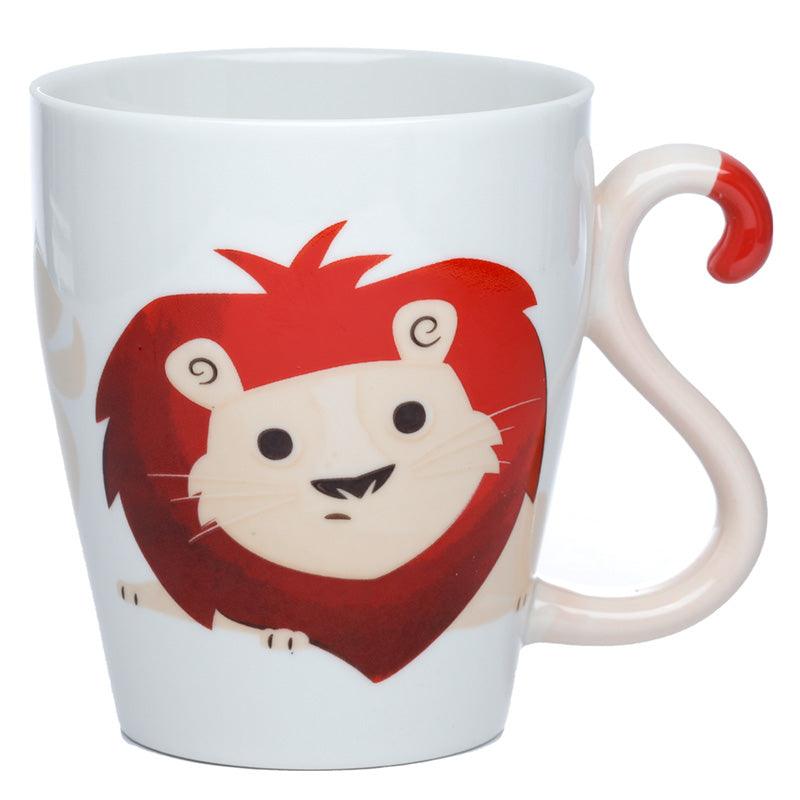 Lion Zooniverse Ceramic Tail Shaped Handle Mug - DuvetDay.co.uk