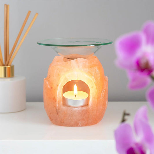 Lotus Flower Shaped Himalayan Salt Oil Burner - DuvetDay.co.uk