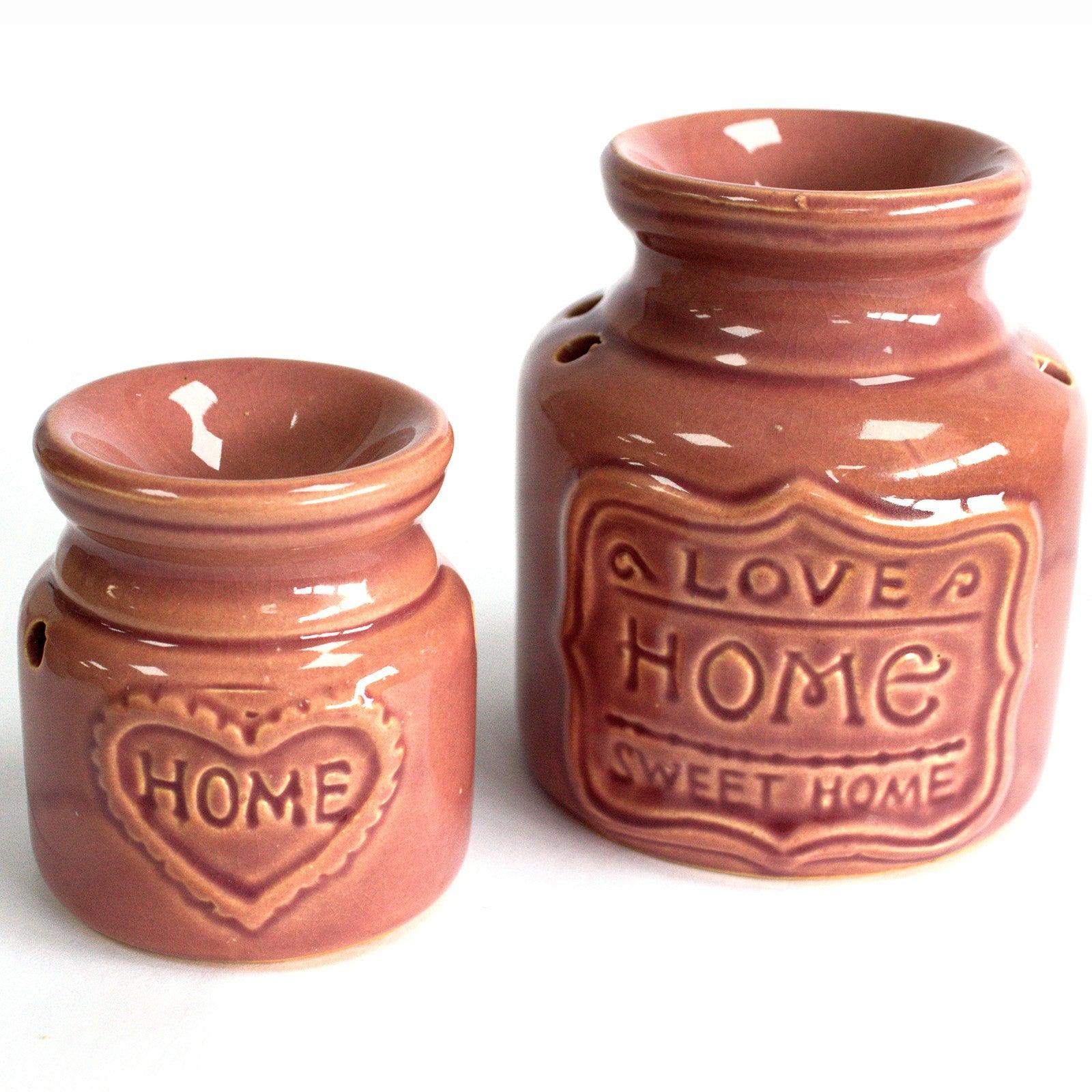 Lrg Home Oil Burner - Love Home Sweet Home Terracotta - DuvetDay.co.uk