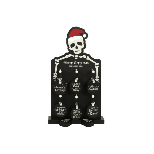 Merry Cryptmas Mini Hanging Signs Display - DuvetDay.co.uk