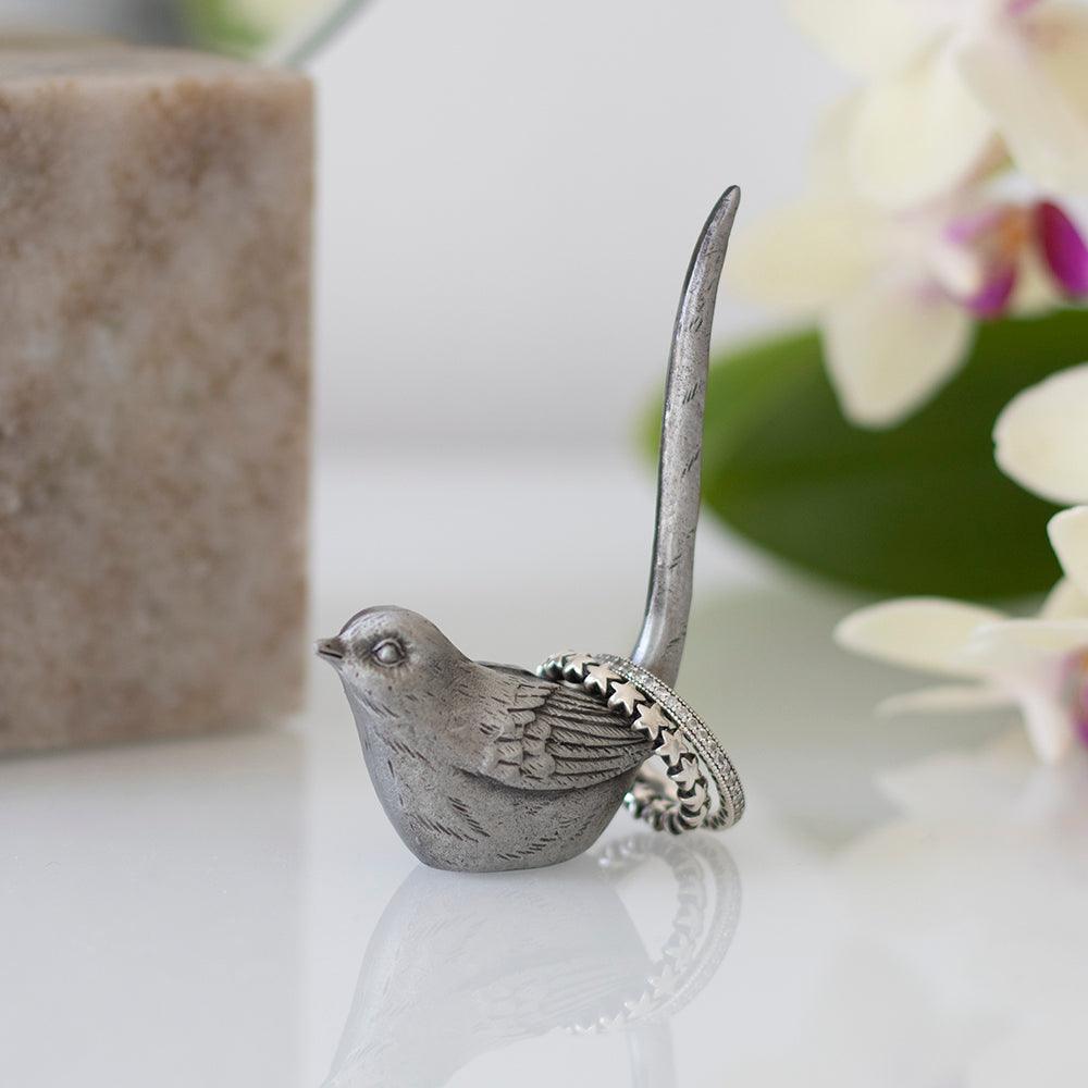 Metal Bird Ring Holder - DuvetDay.co.uk